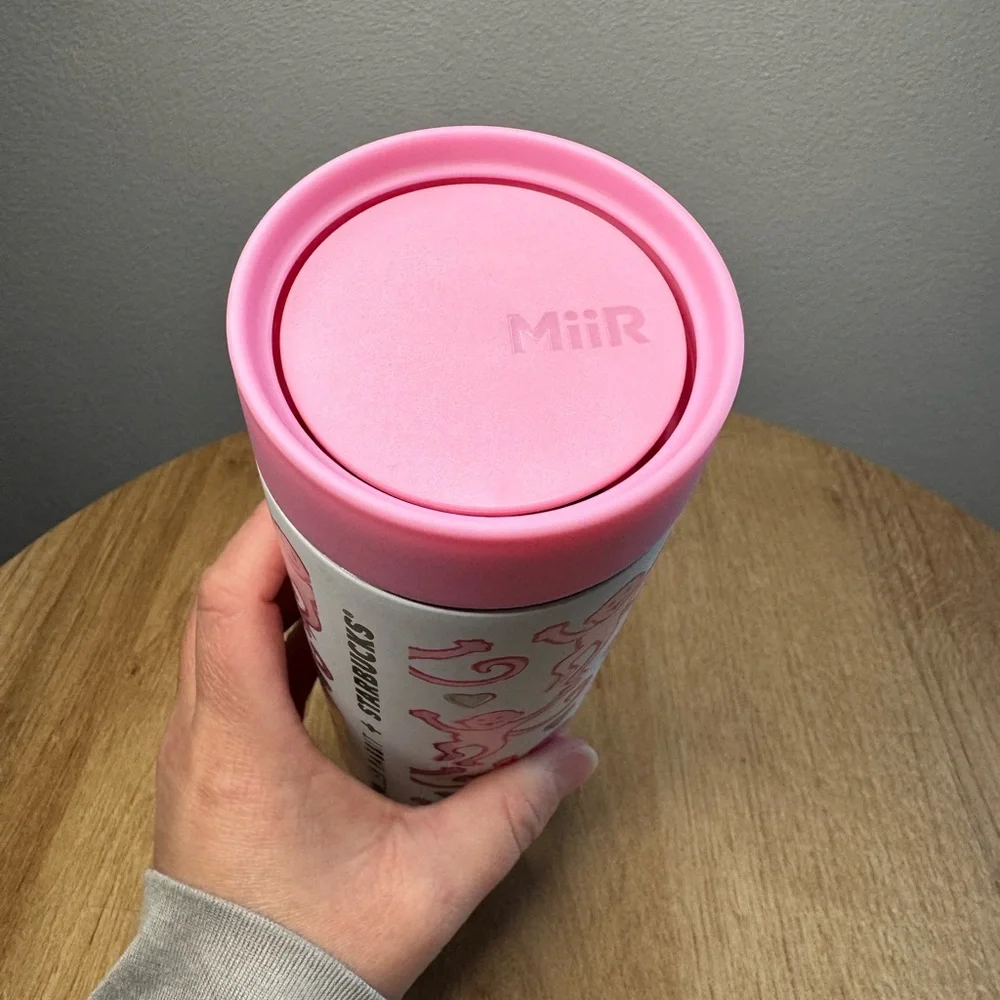 Starbucks Roller Rabbit Pink and White Monkey Tumbler - Picture 4 of 5